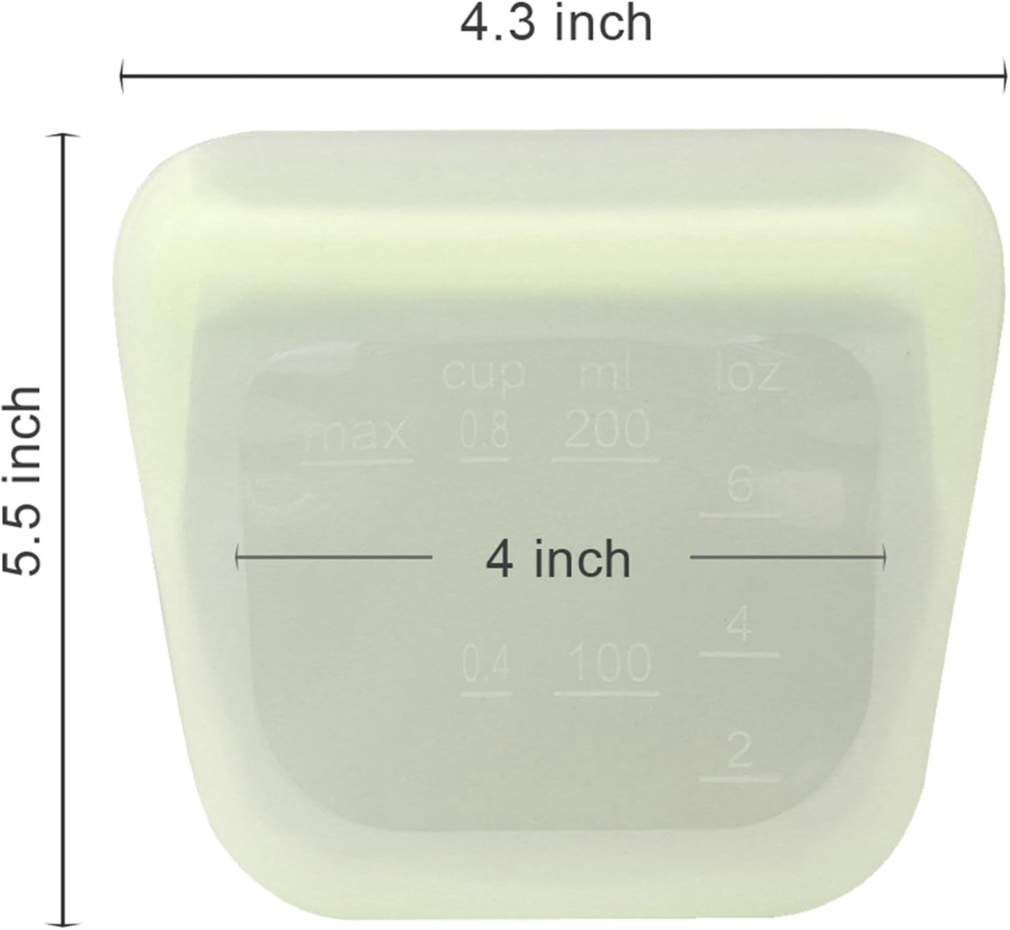 purifyou Set of 5 Reusable Silicone Storage Snack Bags 6oz / 16oz / 32oz / 64oz Self-Seal Food Storage Container for Fruits, Vegetables, Sandwiches, Dishwasher Safe & Leak-free (Cream, 6oz)