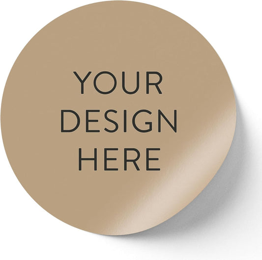 100 Custom Vinyl Stickers - Upload Your own Image, Text, Design, Logo - Personalized Logo Labels for Handmade, Packaging, Bottle, Jars, Candle, Brand Stickers (Brown, 4x4)