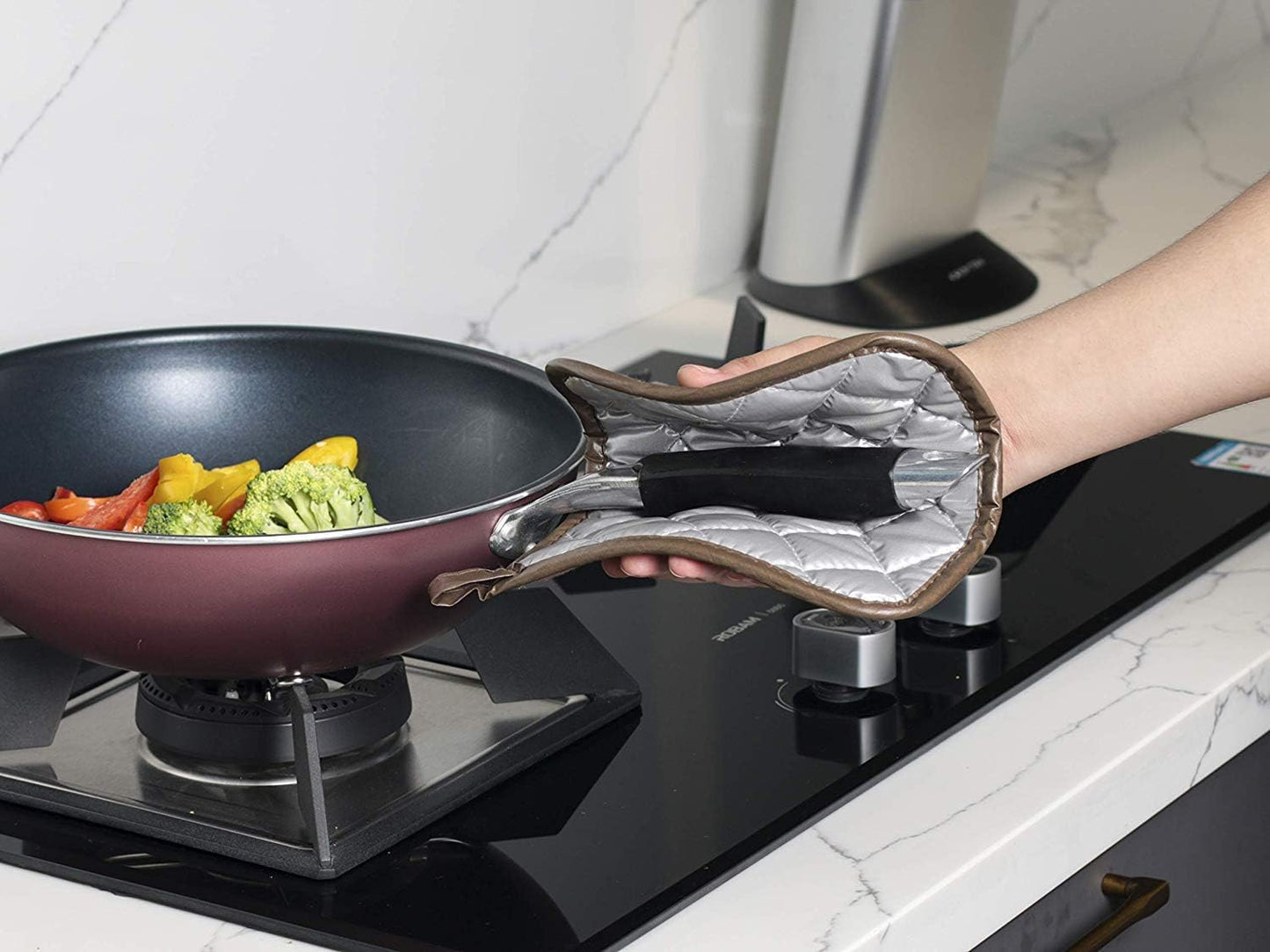 Joyhalo 4 Pack Pot Holders for Kitchen,Cotton Oven Holder with Great Heat Resistance,Non Slip Hot Pads for Kitchen Clearance,Brown