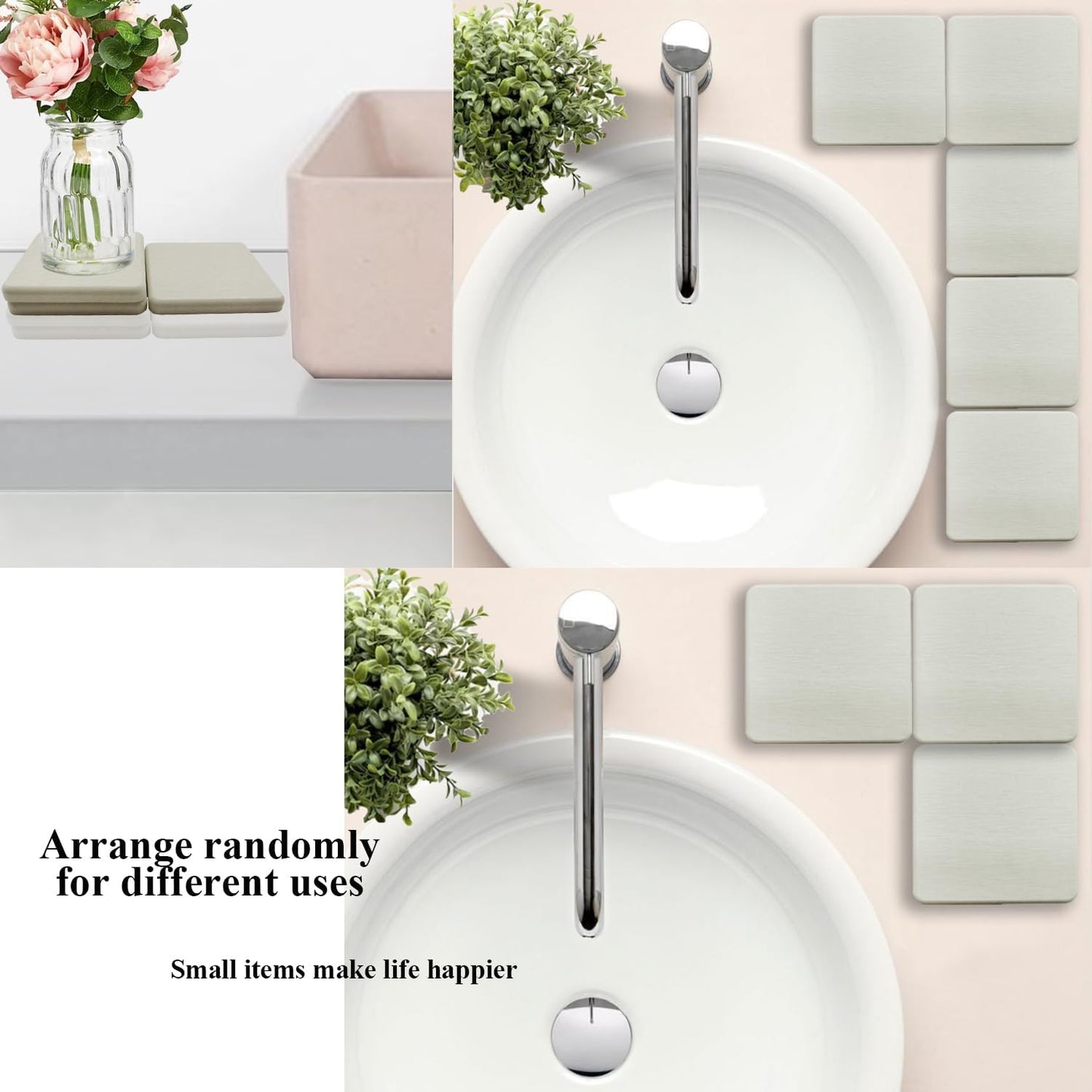 Mucco Water Absorbing Stone Tray for Sink, Premium Diatomaceous Earth Soap Holder Dish，Water Absorbent Diatomite Coasters, Fast Drying Stone Sink Tray for Hand soap & Cups & Drinks Bottles