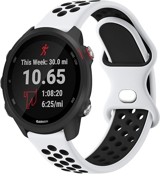 Meliya Bands Compatible with Garmin Forerunner 245/645 & 55/158 Band, 20mm Replacement Soft Silicone Sport Band for Garmin Forerunner 645/245 Music & 55/158 Smart Watch