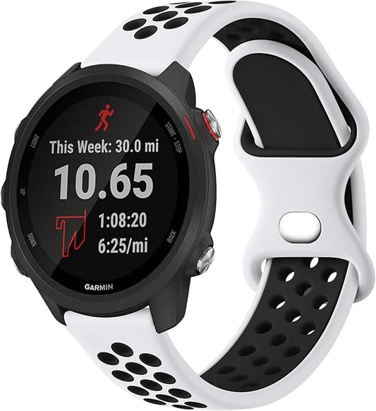 Meliya Bands Compatible with Garmin Forerunner 245/645 & 55/158 Band, 20mm Replacement Soft Silicone Sport Band for Garmin Forerunner 645/245 Music & 55/158 Smart Watch