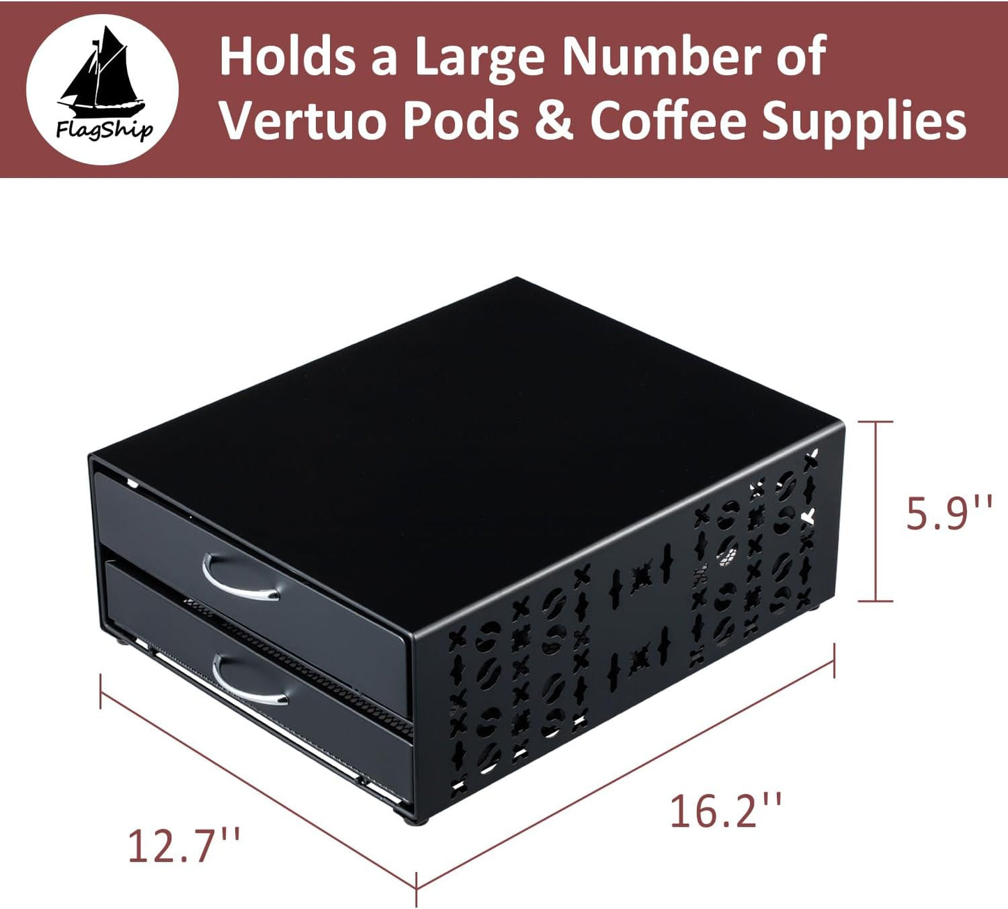 Flagship for Vertuo Pod Holder Coffee Accessories Organizar for Nespresso Pod Storage Large Capacity Fits All Size Coffee Station for Coffee Bar