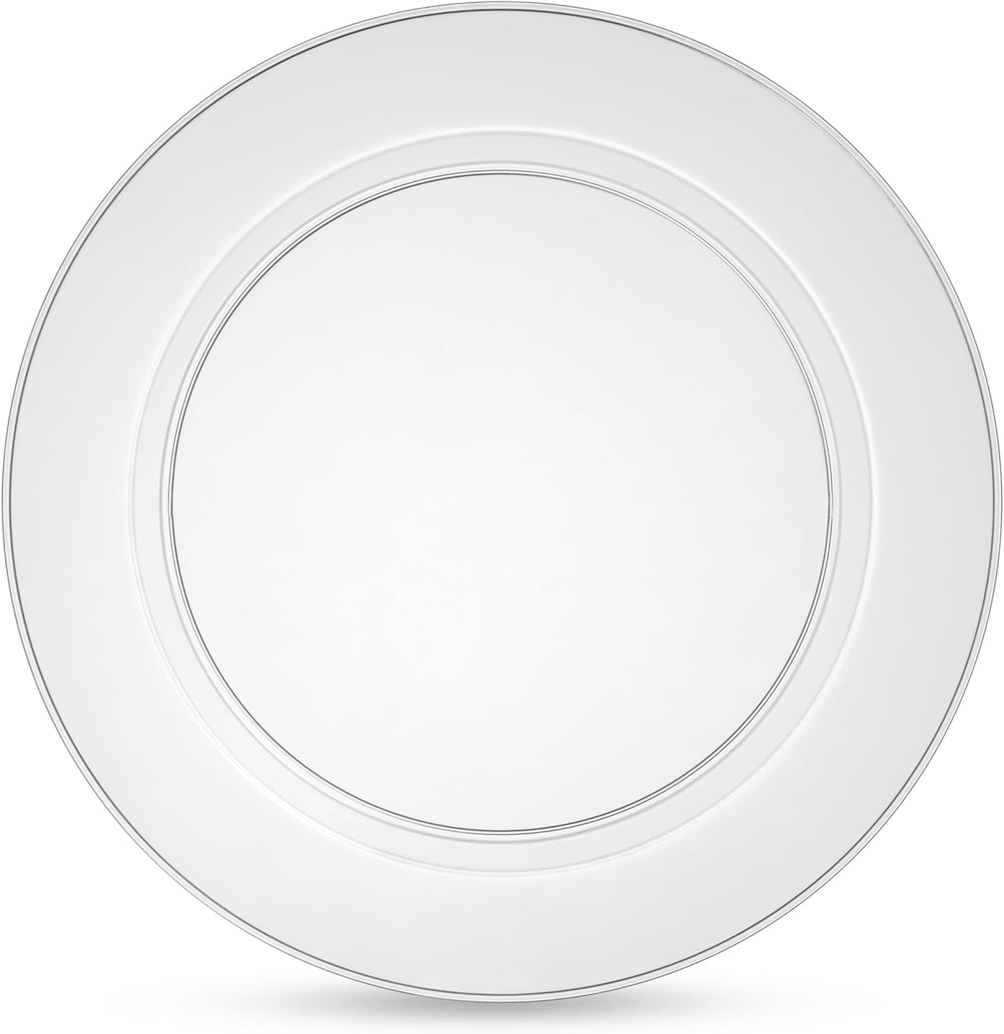 Munfix 100 Clear Plastic Plates Set, 50 Pcs 10 Inch Plastic Dinner Plates and 50 Pcs 7 Inch Plastic Dessert Plates, Elegant Fancy Heavy Duty Disposable Plates for Party, Wedding, Clear