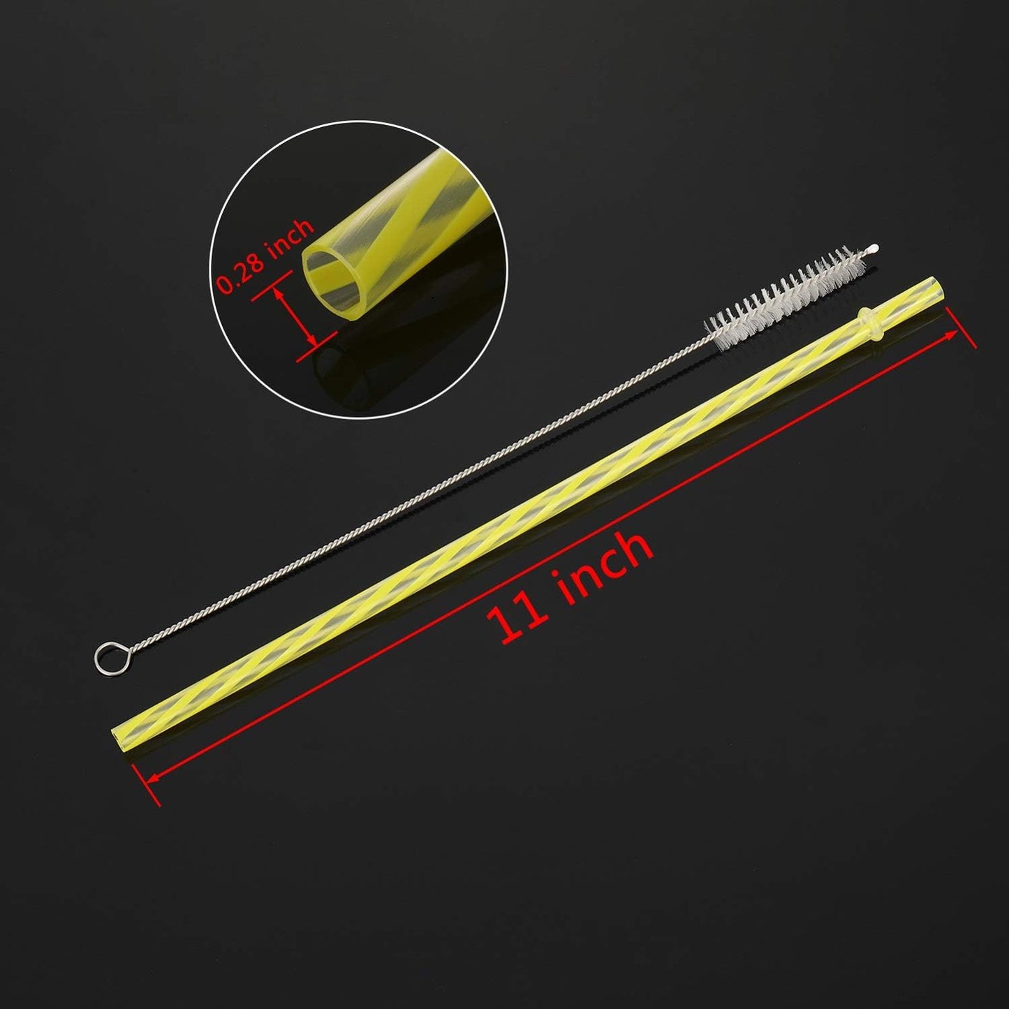 Jovitec 50 Pcs Reusable Plastic Straws with Brush 11 Inch Long Hard Plastic Straws Dishwasher Safe 10 Color Clear Replacement Drinking for 16 oz-32 oz Tumblers Cup Mason Jars Milkshakes Smoothies