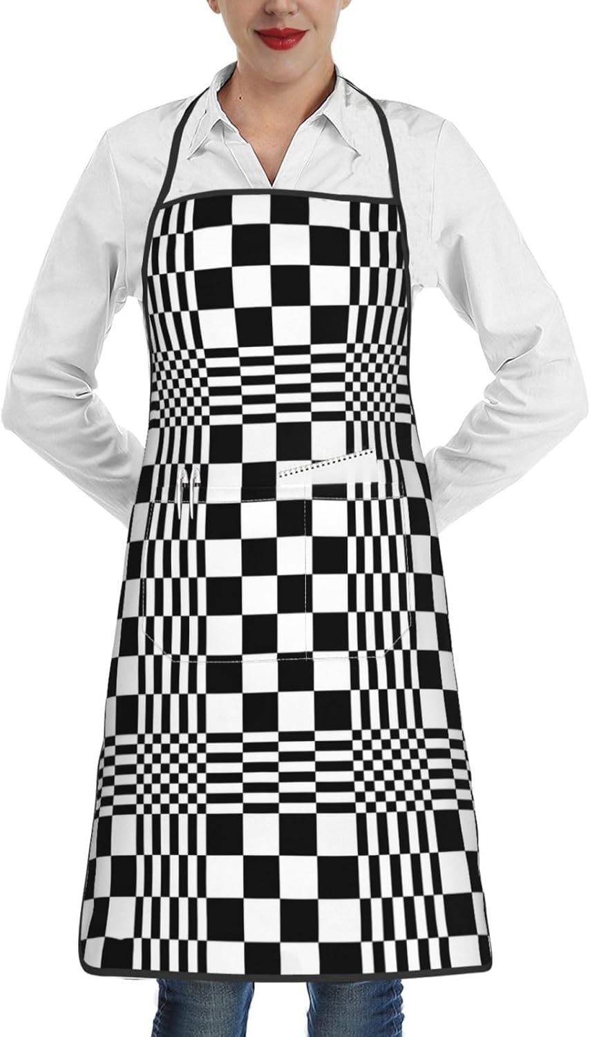 Women Men Bib Aprons Chef Cooking Aprons with Pockets for Kitchen Cooking BBQ Baking Grilling