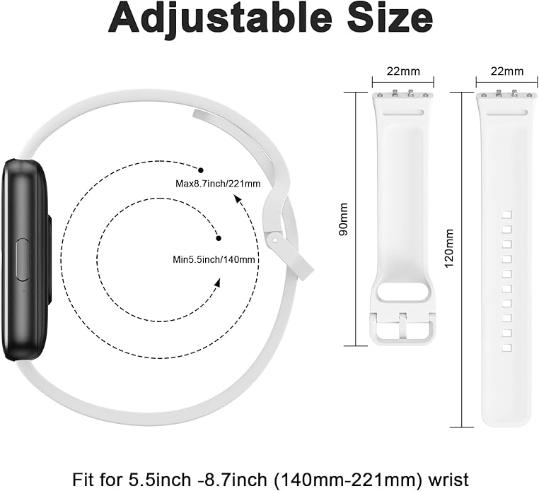3 PACK Bands for Samsung Galaxy Fit 3 Band Women Men, Soft Adjustable Silicone Replacement Watch Strap Compatible with Galaxy Fit 3 Smartwatch Accessories