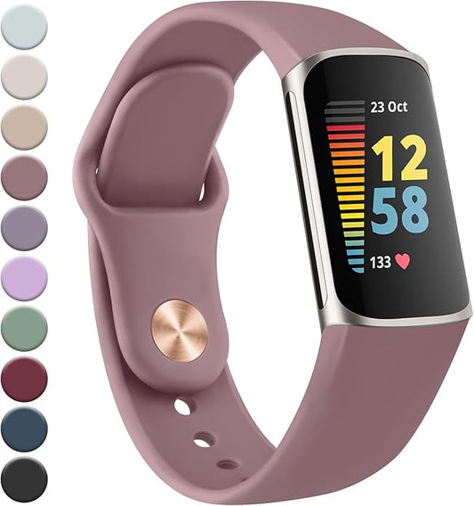 Meliya Compatible with Fitbit Charge 5 Bands Men Women, Sport Band Soft Silicone Waterproof Wristbands Replacement Strap for Fitbit Charge 5 Advanced Fitness Tracker