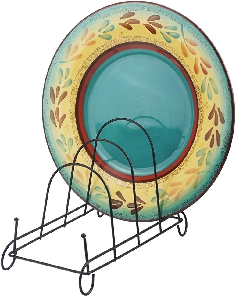 Artliving 4-Tier Metal Scrollwork Dish Rack Plate Rack Display Stand Holder Cabinet Organizer Set of 2