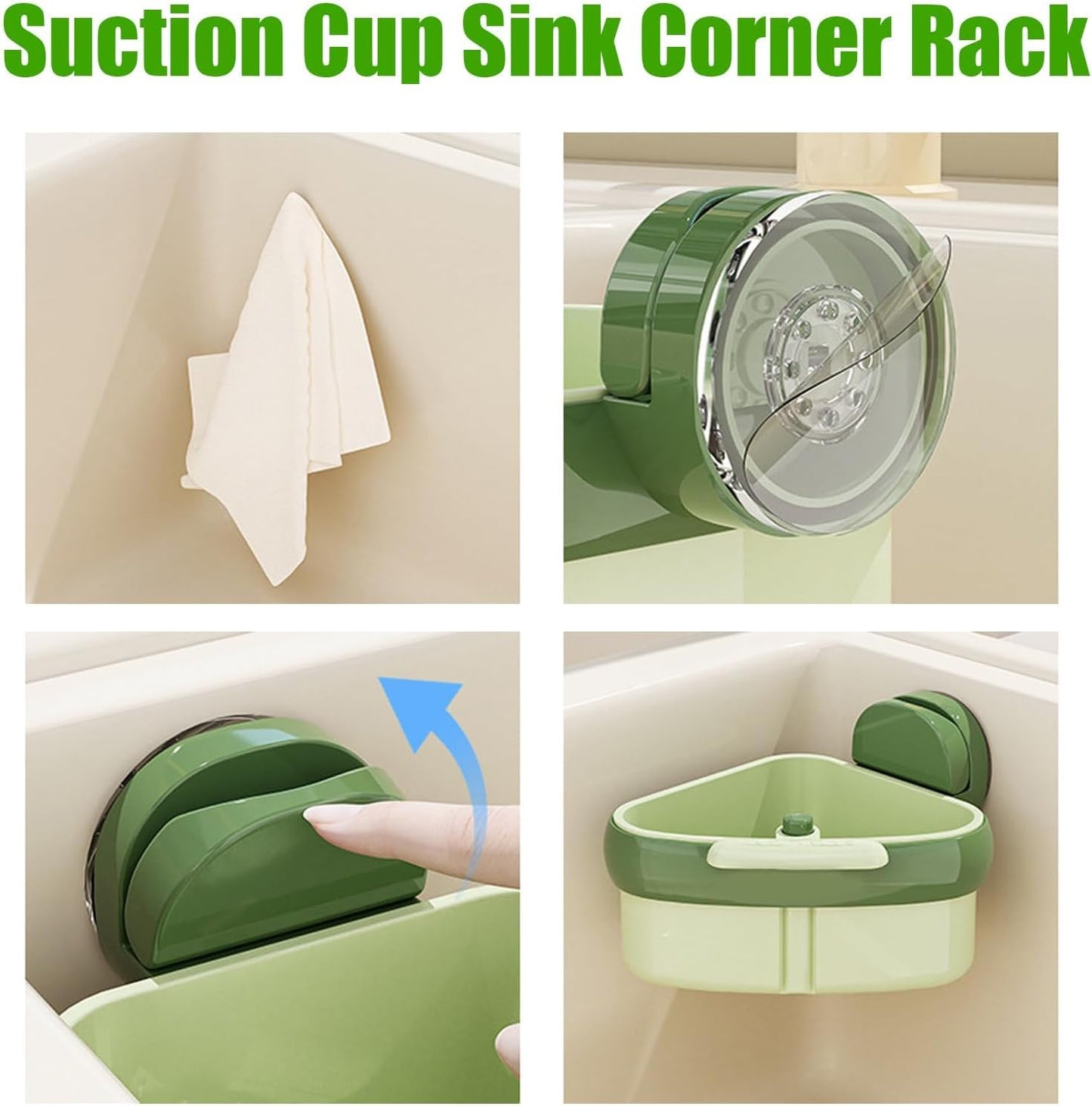 Corner Sink Strainer,2025 New Suction Cup Press Sink Strainer Basket,Automatic Dumping food Waste Catcher for Sink,Faucet Sponge Storage Rack,Corner Sink Trash Catcher for Food Waste (Yellow 1PCS)