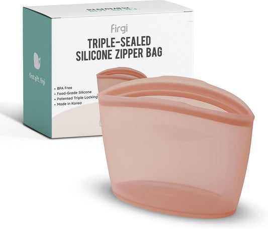 Reusable Silicone Food Storage Bags 3.6Cup (29oz), Airtight food Storage Containers Food Grade Silicone Snack Bags, BPA Free Food Storage Container, Microwave Safe, Sous Vide Container, Dry Rose