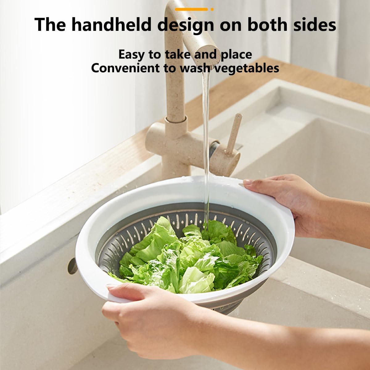 Collapsible Colander and Strainer,Silicone Strainer Colanders & Food Strainers,for Vegetable and Fruit, Kitchen Essentials (2, Blue, 2.5L+2.5L)