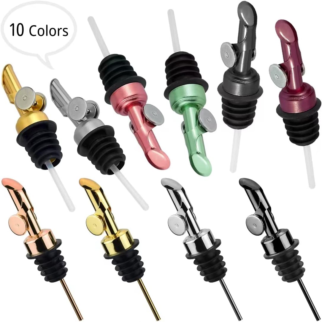 MEETSWEET Olive oil dispenser nozzle, pouring nozzle, 304 stainless steel automatic opening and closing nozzle, suitable for olive oil, vinegar, wine, and other liquid bottles (304 silver)…