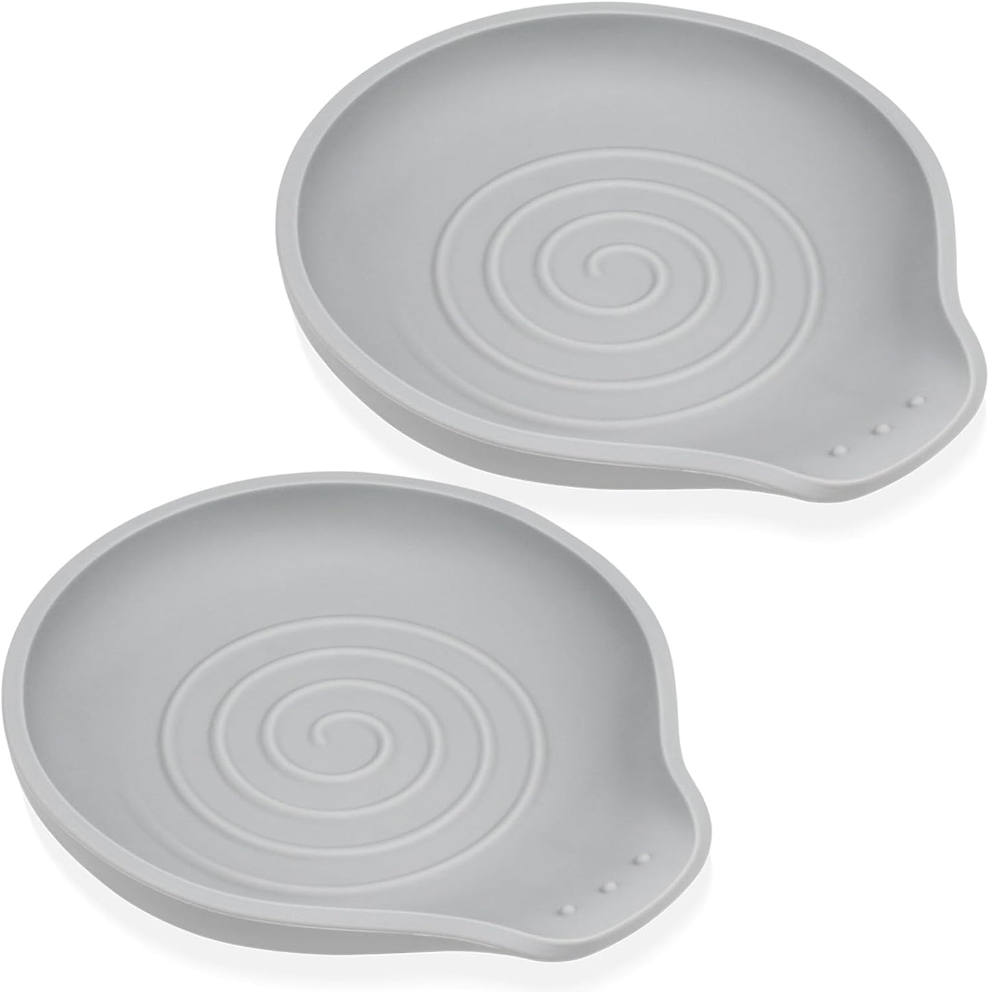 Silicone Spoon Rest for Stove Top - BPA-Free, Heat-Resistant Spoon Holder - Spoon Rest for Kitchen Counter - Large Cooking Utensil Rest for Spoons, Spatulas, Ladles or Tongs - Gray 2 Pack