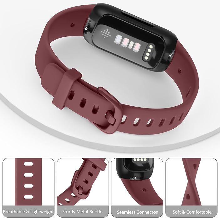 4 Pack Bands for Fitbit Inspire 3 Bands Women Men, Soft Silicone Wristband Sport Replacement Strap for Fitbit Inspire 3 Fitness Tracker