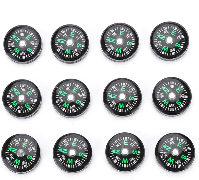 Fishlor Pocket Compass 20mm 12pcs 12pcs Mini
