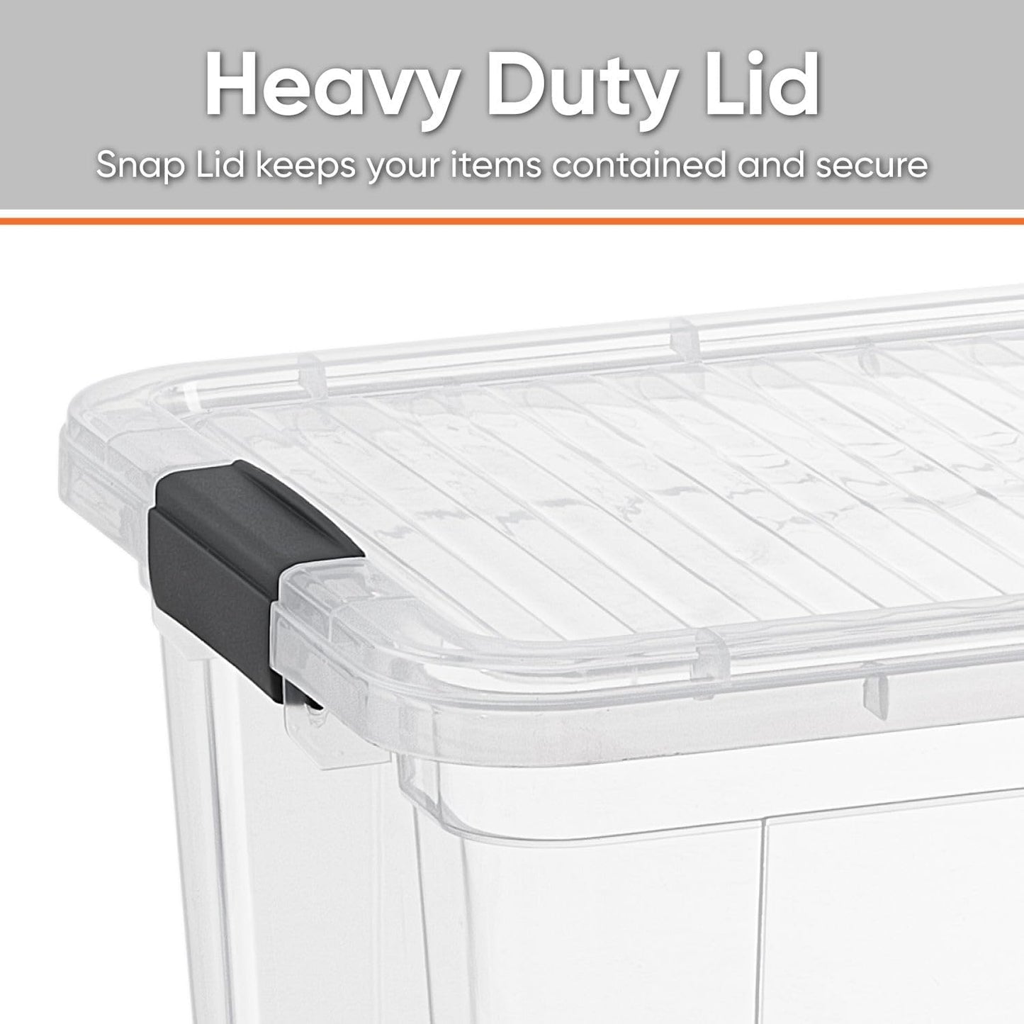 Superio Clear Storage Bins with Lids, Stackable Storage Box with Latches and Handles, Extra Small, 4 Pack 1.75 Quart