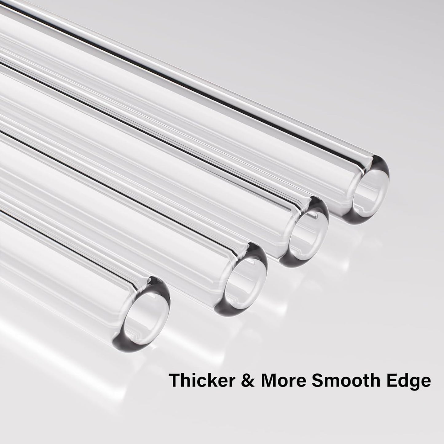 Reusable Glass Straws 8 Colorful Heart-Shaped Bent Straws with Cleaning Brushes, 8"x 0.3" Thick Clear Drinking Straw Set High Borosilicate Glass Drinking Straw for Tumblers 10 Pack Gift Wrap