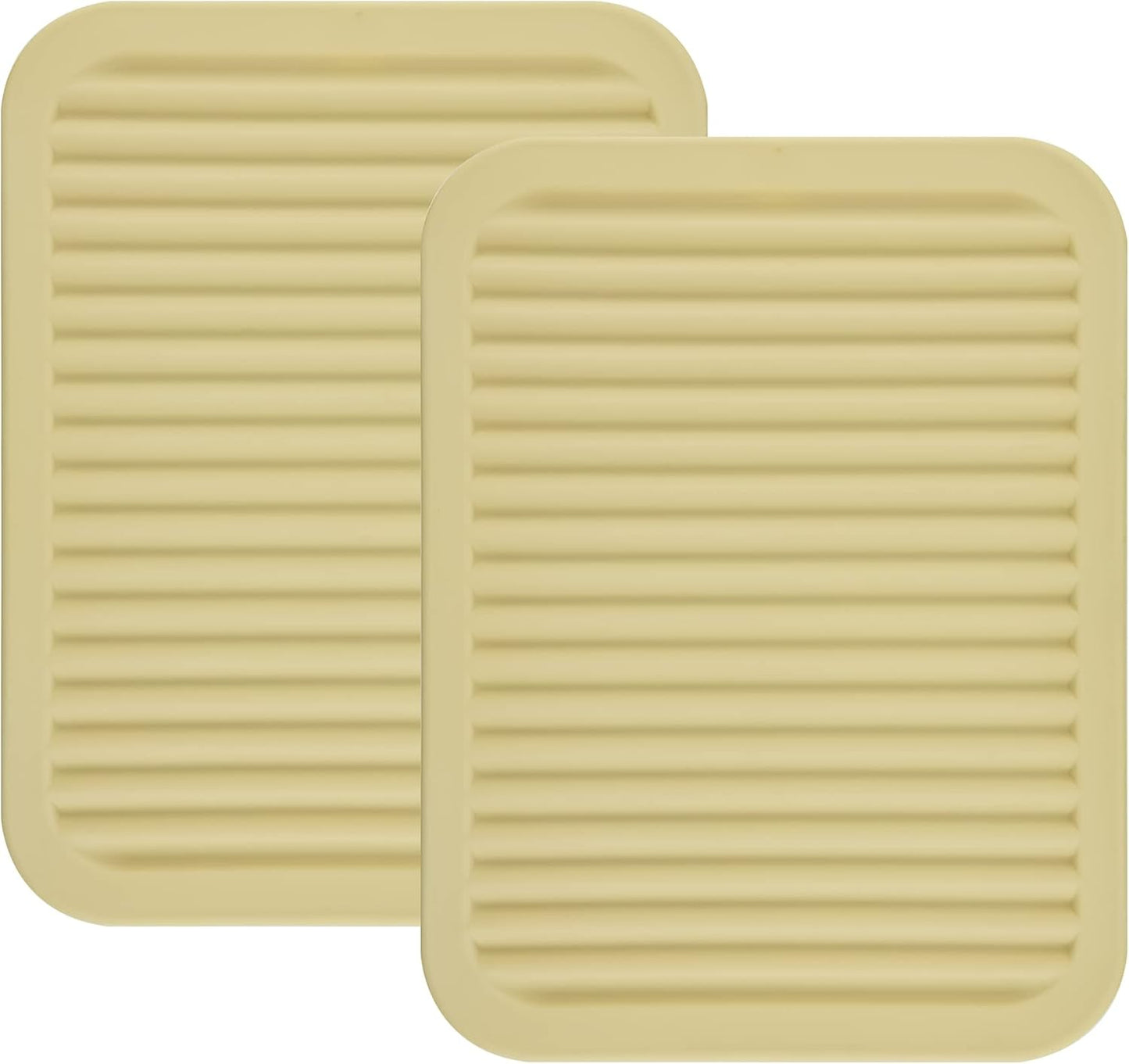 Smithcraft Silicone Trivets Mats for Hot Dishes and Hot Pots, Hot Pads for Countertops, Tables, Pot Holders, Spoon Rest Small Drying Mats Set of 2 Many Colors for Your Choose (Beige)