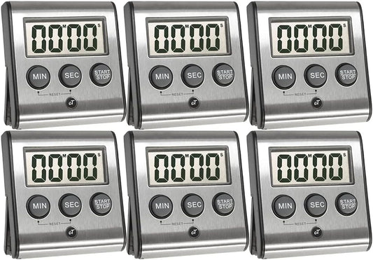Elegant Digital Kitchen Timer - Stainless Steel Model eT-23, Super Strong Magnetic Back, Loud Alarm, Large Display, Auto Memory, Auto Shut-Off by eTradewinds