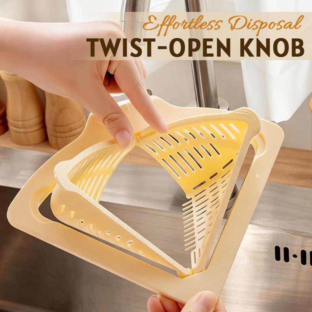 Magnetic Drainage & Filter Basket, Punch-Free Triangular Sink Strainer with Twist-Open Bottom, Strong Magnetic Fixation, Corner Kitchen Organizer for Washing Fruits & Vegetables(Color b)