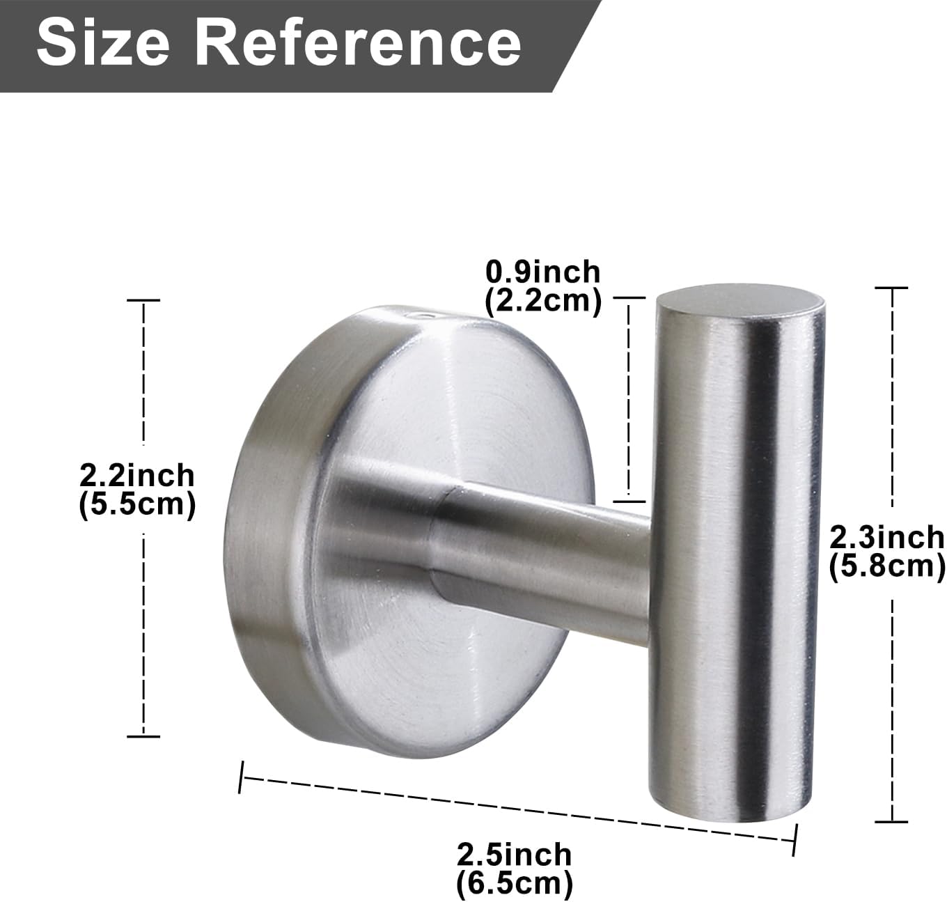 Towel Hook for Bathroom,Screw Mount Heavy Duty Wall Hooks, Stainless Steel Coat Robe Clothes Hook for Bathroom Kitchen Garage Hotel, 2 Packs Wall Mount Towel Holder, Brushed Silver