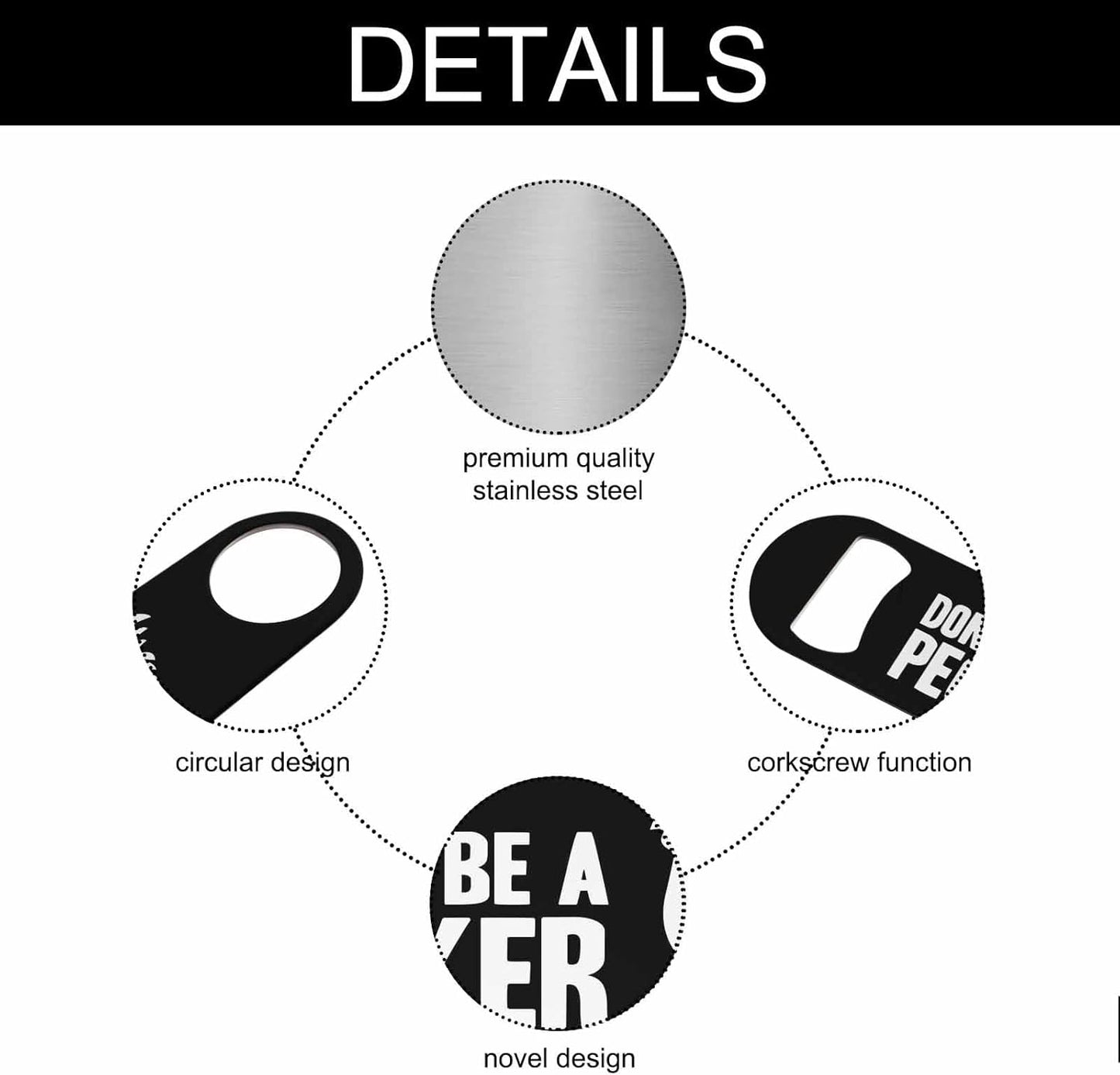 Don't Be A Pecker Stainless Steel Bottle Opener Funny Chicken Sayings Flat Beer Bottle Opener Keychain for Home Kitchen Bar Restaurant Party Birthday Gift