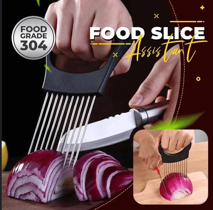 2025 Upgraded Onion Slice, New Stainless Steel Onion Chopper for Slicing, Chopper Slicing Assistant Tool, Cutter for Slicing of Meat, Onion, Potato, Tomato Kitchen Gadgets (2)