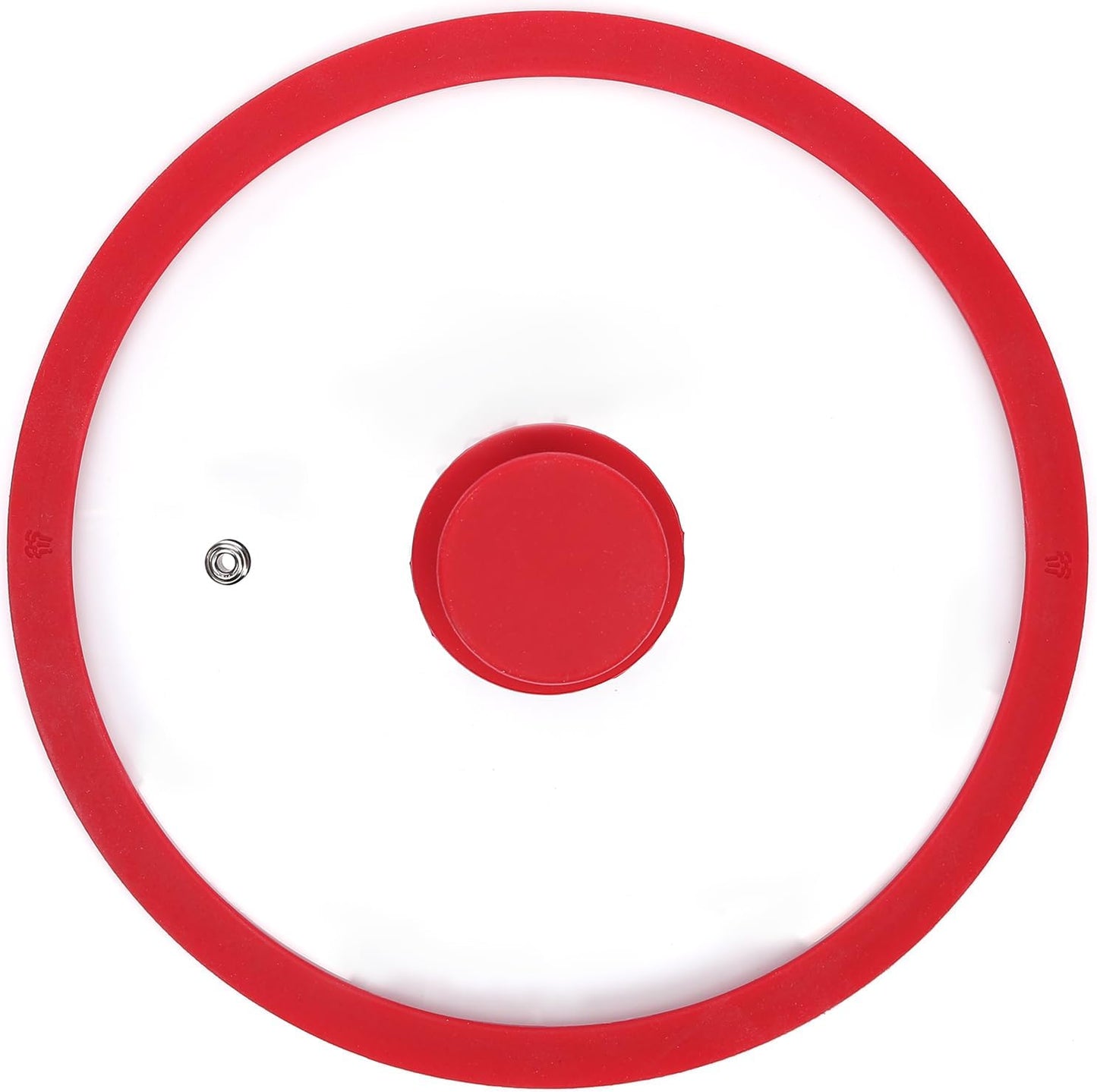 Silicon Glass Lid for Pot,Pan,Skillet Fits 8.5"(22CM) Cookware Silicon lid Dishwasher Safe, Replacement Lid Vented Tempered Glass with Heat Resistant Silicone Rim By HR Huare Technology, Red,1 Pack