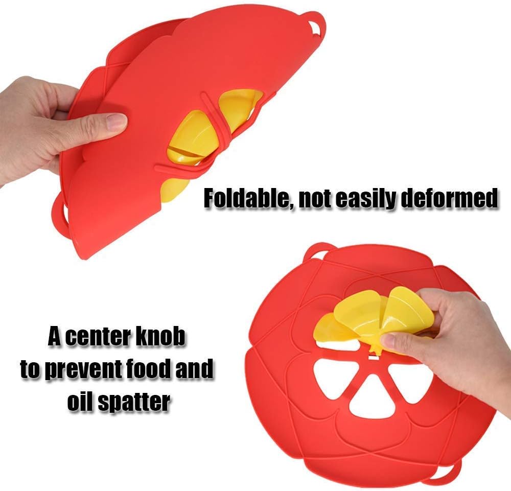 2 Pack Spill Stopper Lid Cover, 10.2 inch and 11 inch, Boil Over ‎Spill Stopper, Microwave Splatter Food Cover, BPA-Free Silicone Lids and Dishwasher Safe, for Home Kitchen