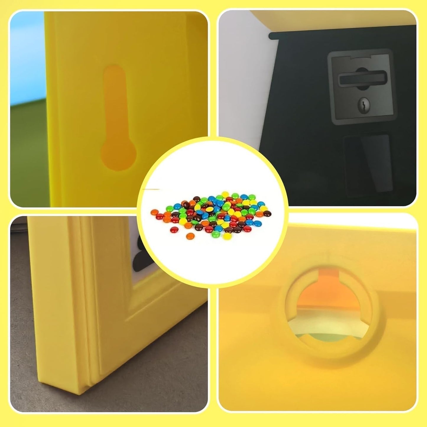 Candy Dispenser Picture Frame, Handy Candy Frame Dispenser,Hanging Machine Art For Candies, Nuts, Dog & Cat Treats, Suitable for Holiday Gifts (Pink)