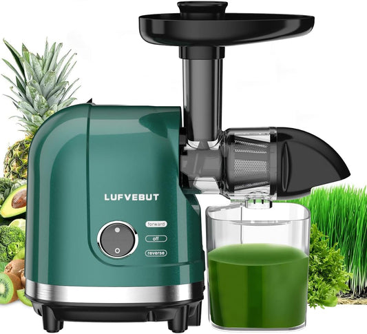 Vegetable Juicer for Celery Wheatgrass Spinach Ginger, Fruit Juicer Machines Slow Masticating Cold Press Juice Extractor Pulp Separated, Quiet Motor, Dishwasher Safe, Easy To Clean, BPA Free