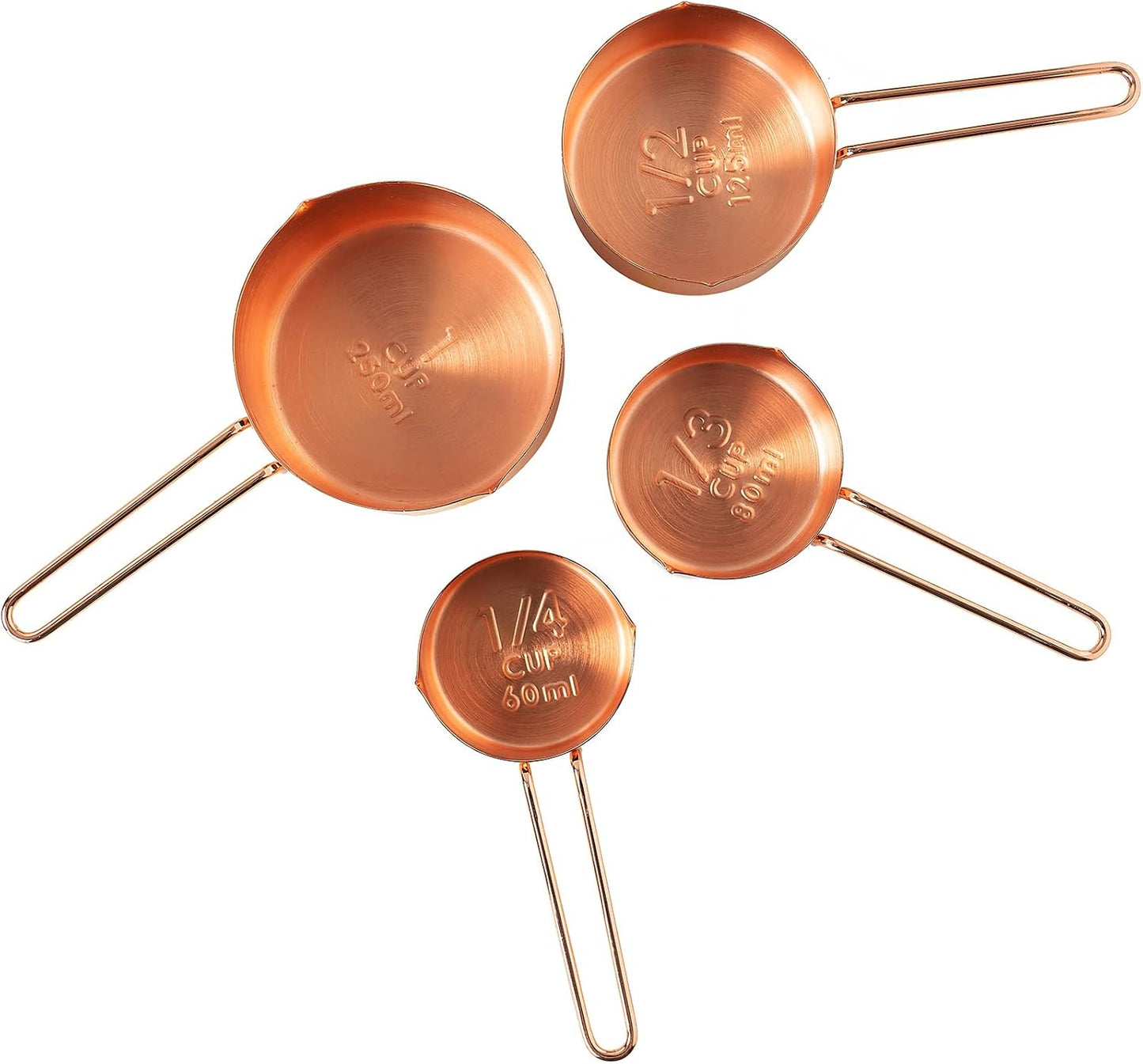 Rose Gold Measuring Cups & Measuring Spoons 10-Piece Set (4 Cups; 6 Spoons)