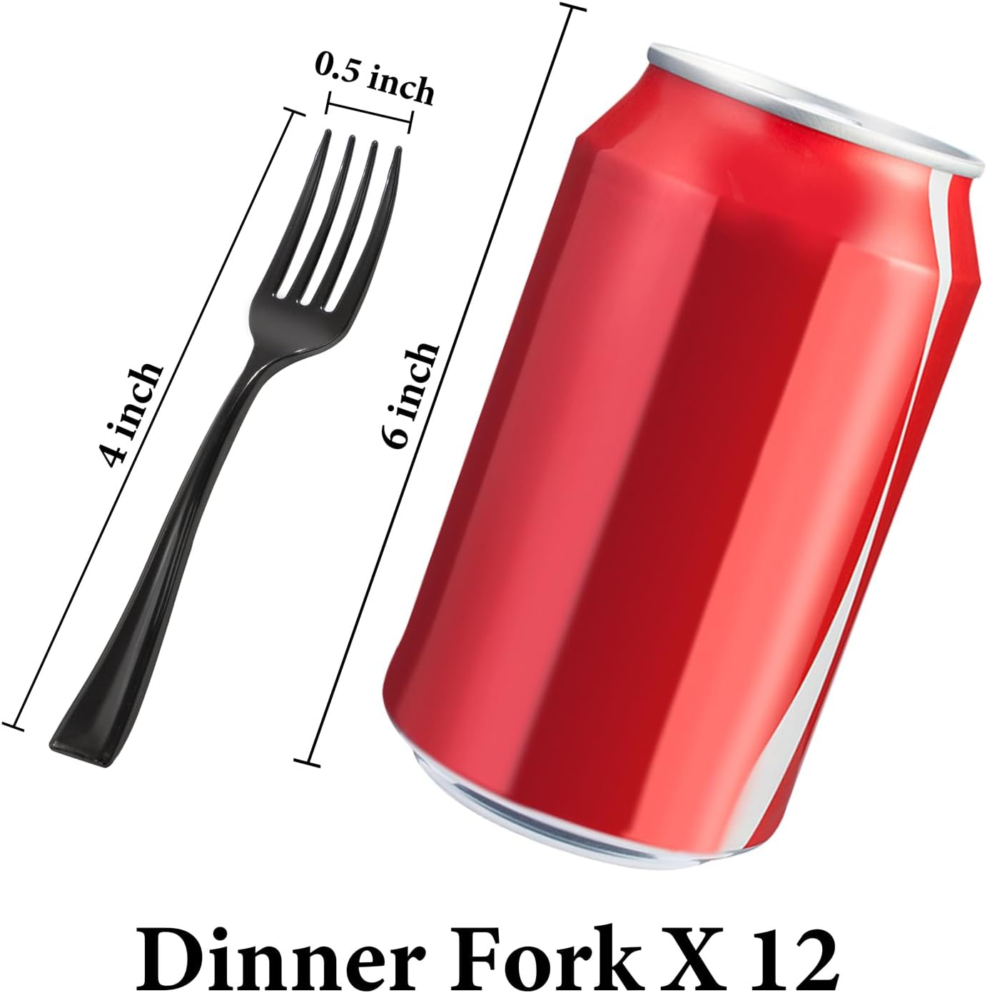 WDF 300 Pieces Black Plastic Mini Forks-4inches Black Plastic Forks-Heavy Duty Plastic Tasting Forks-Perfect for Small Appetizers and Desserts for New Year/Graduation