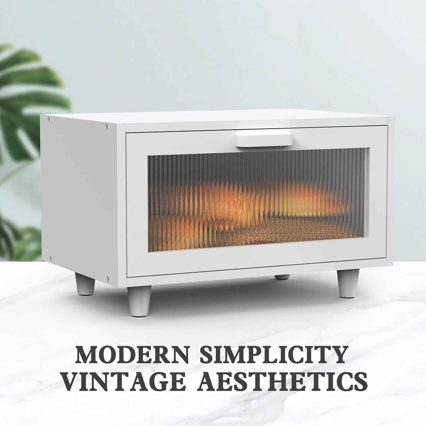 Bread Box for Kitchen Countertop Farmhouse Bread Holder Bread Storage Wooden Bread Container White