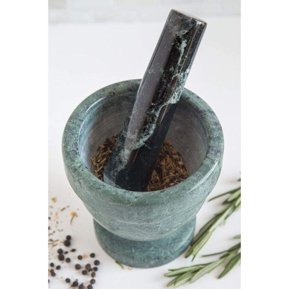 Fox Run Marble Mortar and Pestle, Green, 4"