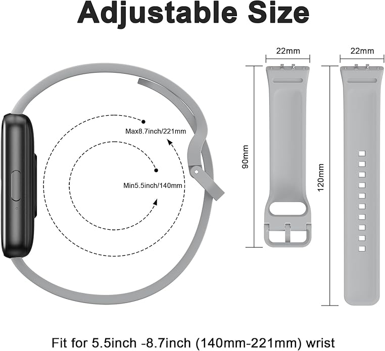 3 PACK Bands for Samsung Galaxy Fit 3 Band Women Men, Soft Adjustable Silicone Replacement Watch Strap Compatible with Galaxy Fit 3 Smartwatch Accessories