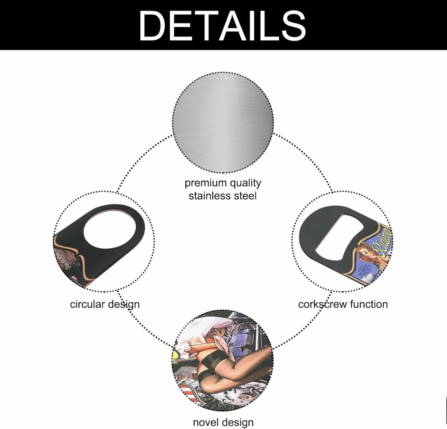 Riding The Rails Pin Up Girl Stainless Steel Bottle Opener Cute Woman with Train Union Railroad Flat Beer Bottle Opener Keychain for Home Kitchen Bar Restaurant Party Birthday Gift