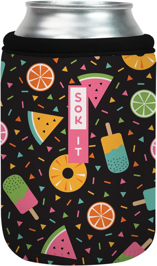 Sok It CanSok Sleeve for Beer & Soda Insulated Neoprene Cover (Summer Sweets, 12oz Can Sleeve)
