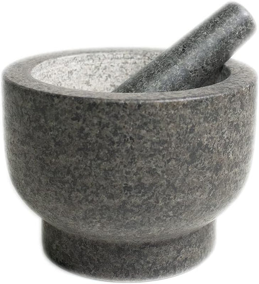 Cilio by Frieling Goliath Natural Granite Mortar and Pestle Set, Grinder for Spices and Seeds, 5 Inches Tall