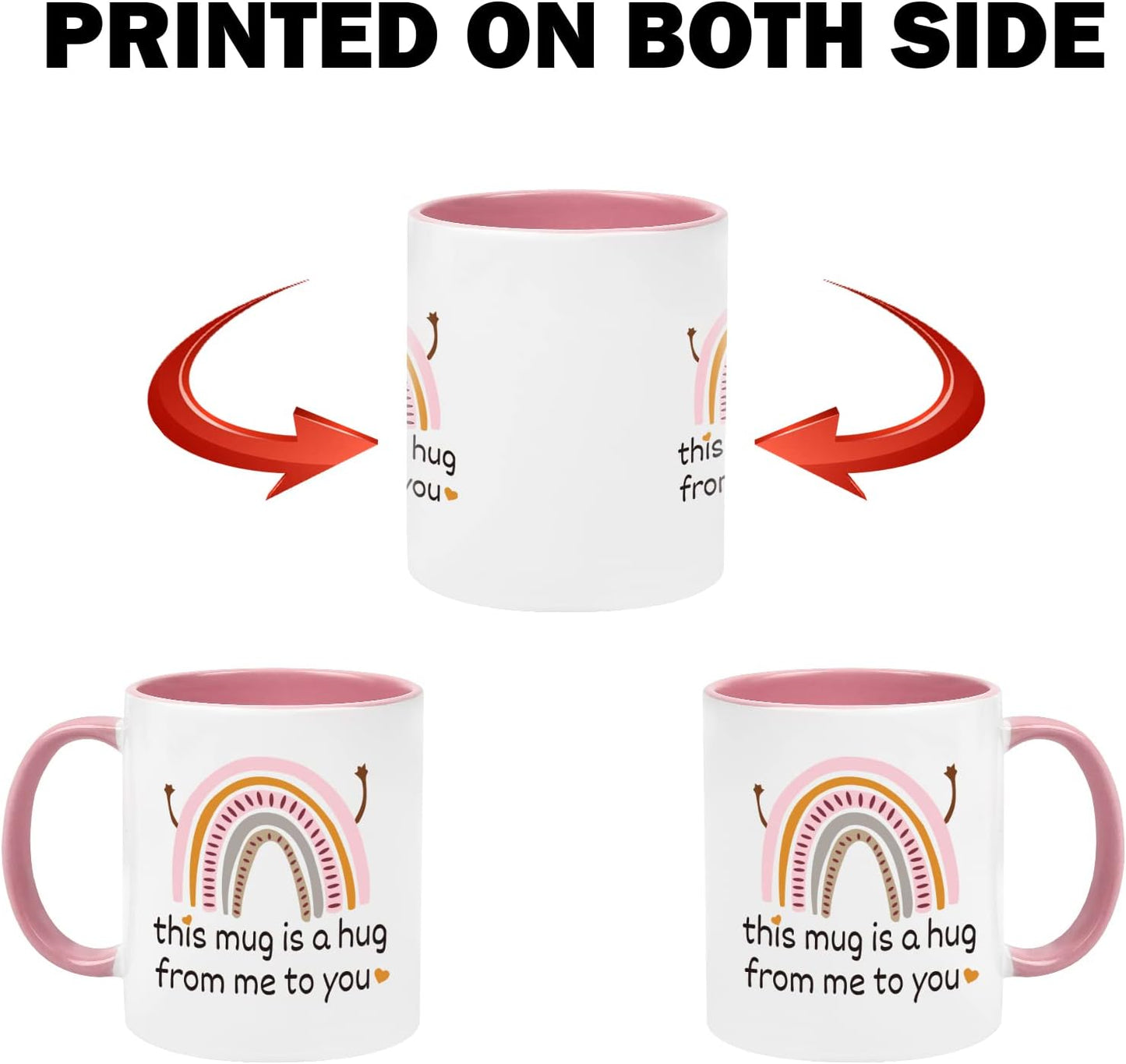 Cabtnca Friendship Hug Mug - This Mug Is A Hug From Me To You - Encouragement Inspirational Gift for Women, Best Friend, Mom, Coworker - Birthday, Mother's Day, Christmas - 11Oz