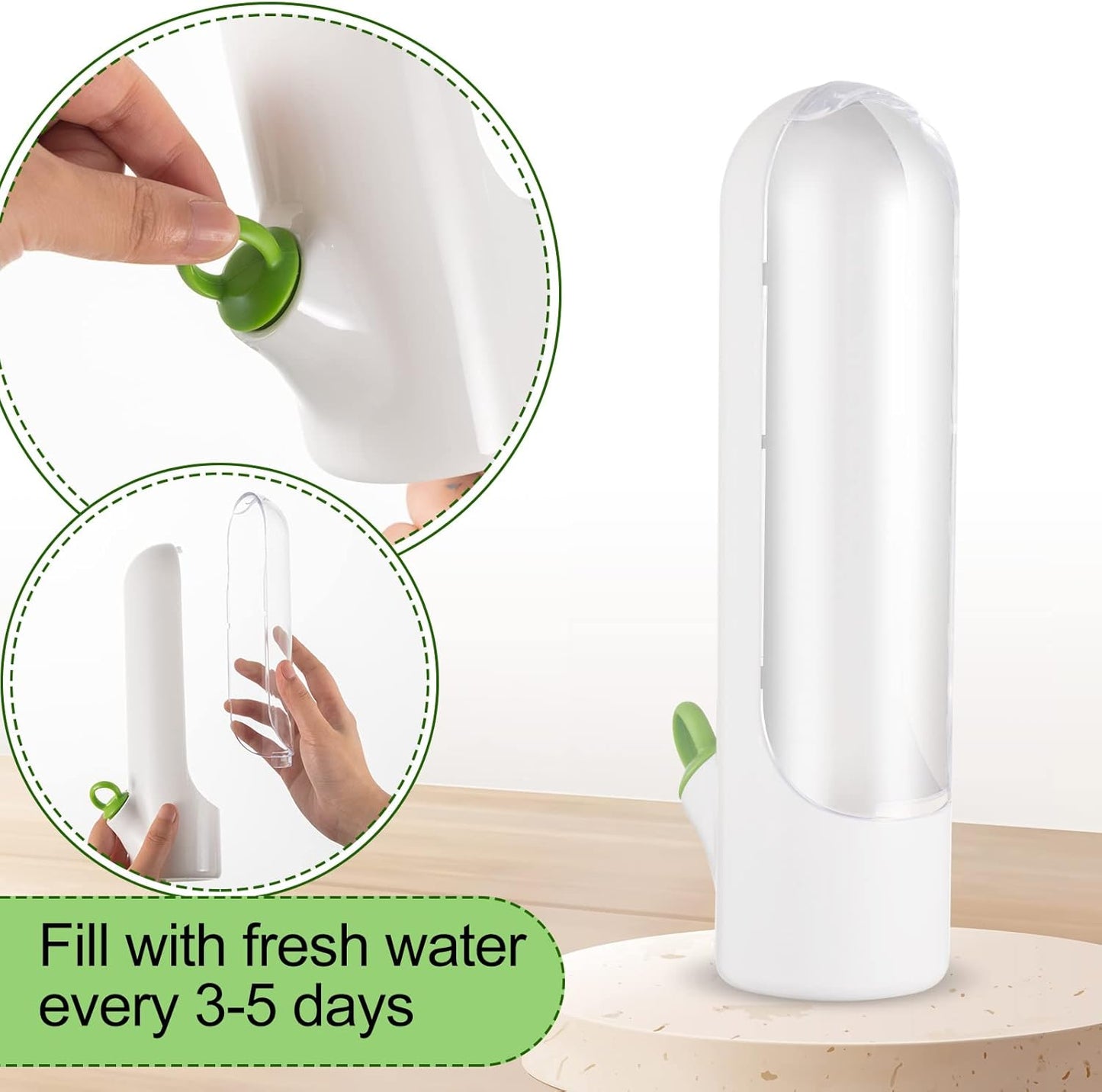 Lallisa Herb Saver Pod Herb Keeper Vegetable Fresh Cilantro Containers for Refrigerator Keeping Bottle Herb Preserver for Mint Fridge Storage, Keeps Greens Fresh for 2-3 Weeks (2)