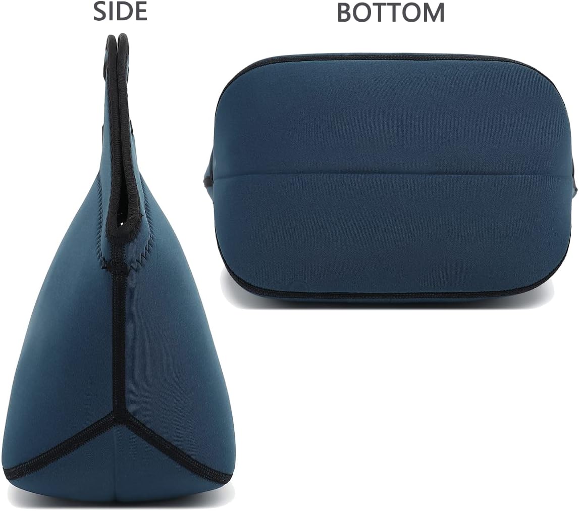 FlowFly Neoprene Kids Lunch box Insulated Soft Bag Mini Cooler Thermal Meal Tote Kit for Boys, Girls,Men,Women,School,Work, Office, Navy Blue