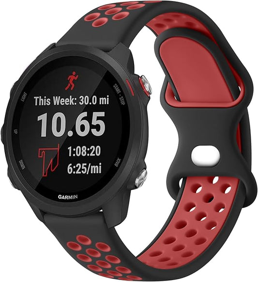 Meliya Bands Compatible with Garmin Forerunner 245/645 & 55/158 Band, 20mm Replacement Soft Silicone Sport Band for Garmin Forerunner 645/245 Music & 55/158 Smart Watch