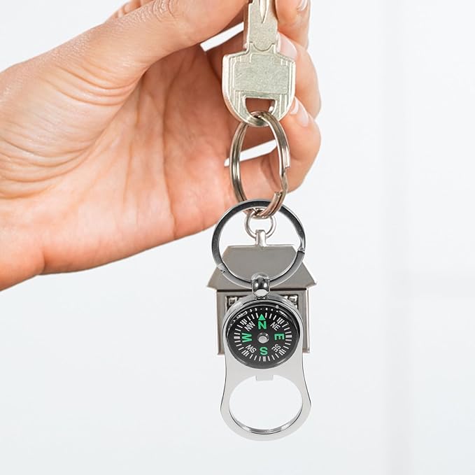 Kisangel 3pcs Compass Keychain Compass Keyring Pocket Compass