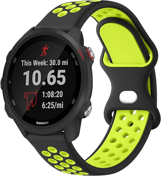 Meliya Bands Compatible with Garmin Forerunner 245/645 & 55/158 Band, 20mm Replacement Soft Silicone Sport Band for Garmin Forerunner 645/245 Music & 55/158 Smart Watch