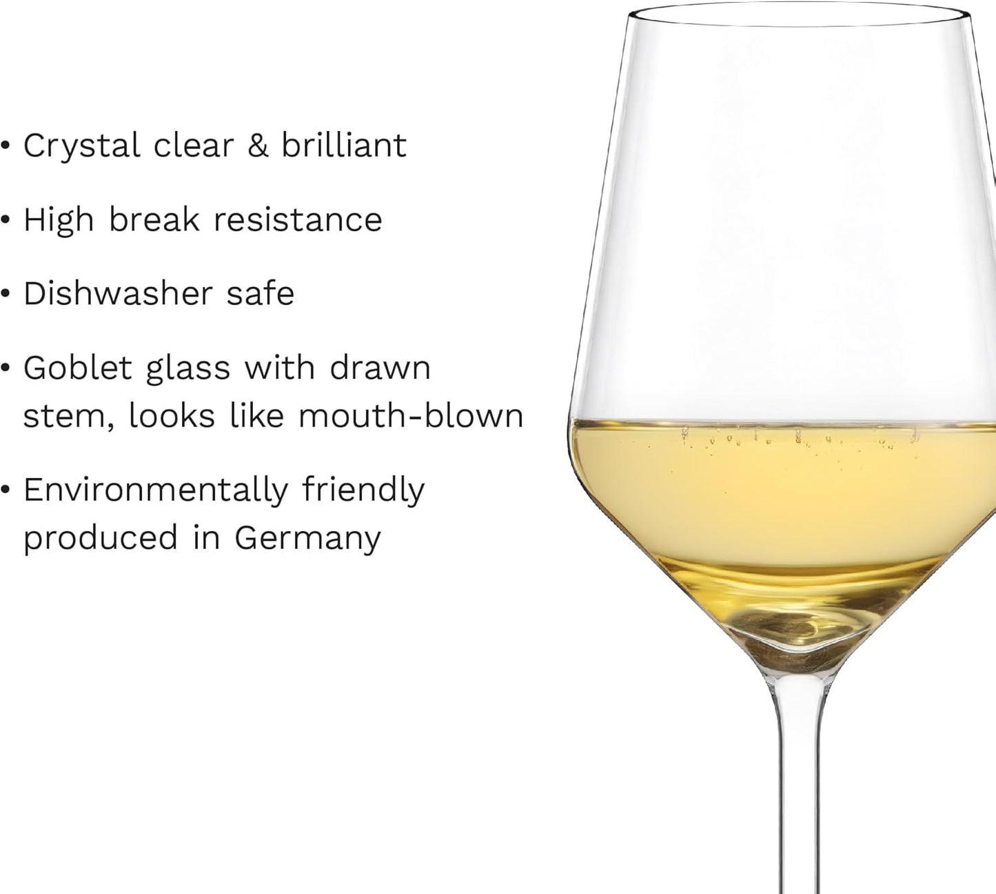 Stölzle Lausitz White Wine Glasses Set of 6 (Revolution). Dishwasher Safe, Lead-Free Crystal Luxury Wine Glass (12.25 fl oz). Durable Long Stem Wine Glasses - Genuine Stölzle Wine Glass Set