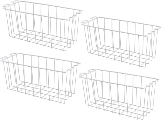 Orgneas Chest Freezer Baskets, 16.5" Freezer Organizer Bins Deep Freezer Storage Bins Metal Wire Baskets with Hanging Handles 4Pcs