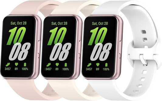 3 PACK Bands for Samsung Galaxy Fit 3 Band Women Men, Soft Adjustable Silicone Replacement Watch Strap Compatible with Galaxy Fit 3 Smartwatch Accessories