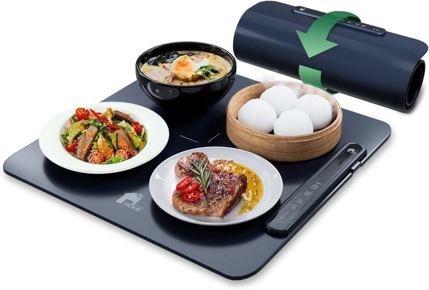 EconoHome Food Warming Mat - Electric Food Warmer - Fast Heating, 3 Heat Levels, Large Surface Area, Constant Temperature - Portable Silicone Warming Tray for Meals
